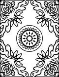 Monochromatic Floral Mandala Corner Rug