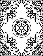 Monochromatic Floral Mandala Corner Rug