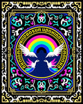 Vibrant Rainbow Dove Emblem Rug