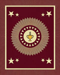 Crimson and Gold Trophy Sunburst Rug