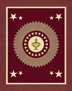 Crimson and Gold Trophy Sunburst Rug
