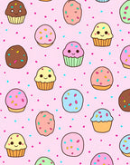 Kawaii Cupcake Sprinkle Background Rug