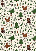 Forest Creatures and Pine Trees Rug