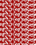 Crimson White Organic Abstract Forms Rug