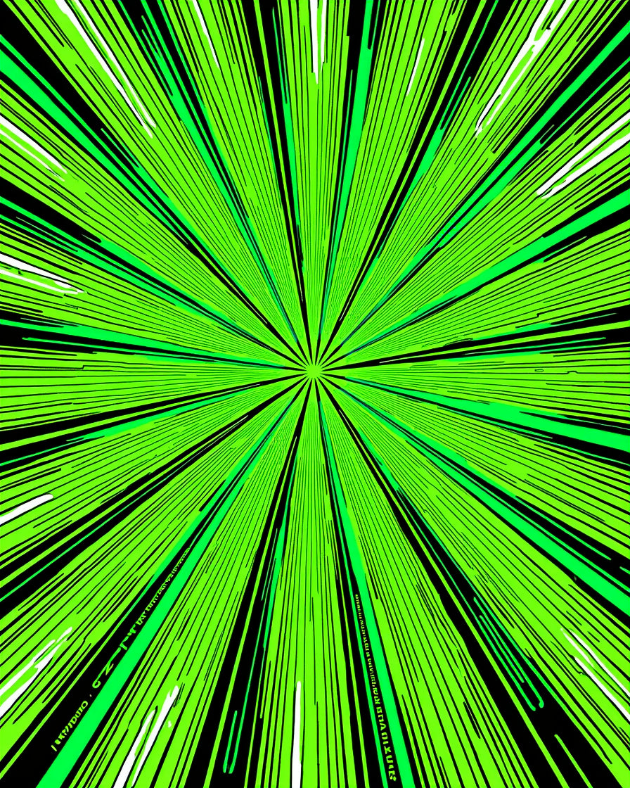 Vibrant Lime Burst Radial Lines Rug