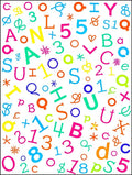Vibrant Alphabetical Numeric Collage Rug