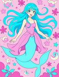 Ocean Princess Whimsical Floral Fantasy Rug