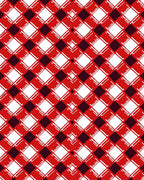 Red White Black Plaid Diamonds Rug