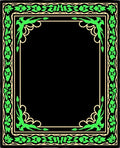 Emerald Vine Leaf Border Rug
