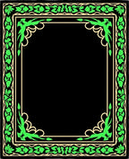 Emerald Vine Leaf Border Rug