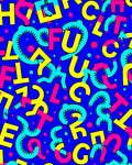 Retro Neon Letter Explosion Rug