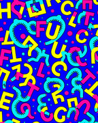 Retro Neon Letter Explosion Rug