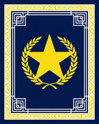 Bold Navy Yellow Star Wreath Classic Rug