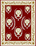 Crimson Laurel Crest Emblem Rug