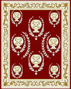 Crimson Laurel Crest Emblem Rug