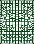Emerald Green Geometric Interlocking Lines Rug