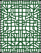 Emerald Green Geometric Interlocking Lines Rug