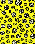 Bright Yellow Abstract Amoeba Forms Rug