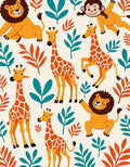 Whimsical Jungle Safari Animals Garden Rug