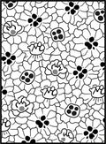 Whimsical Black White Floral Field Rug