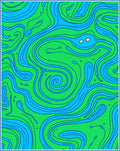 Vibrant Ocean Blue Swirling Current Rug