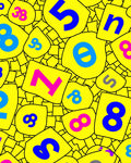 Vibrant Yellow Abstract Number Collage Rug