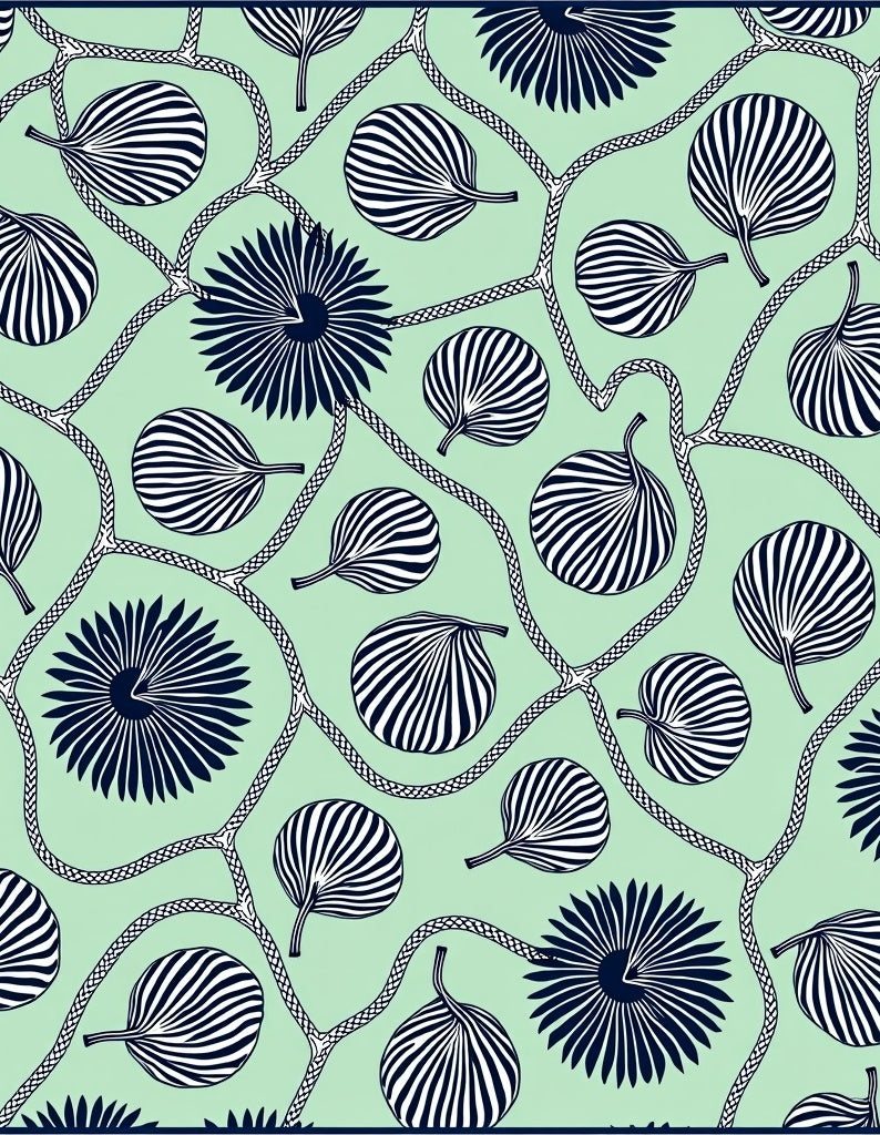 Mint Leaf Vine Floral Rug