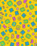 Playful Yellow Bold Numbers Flowers Rug