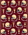 Maroon Gold Helmet Trophy Laurel Wreath Rug