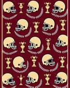 Maroon Gold Helmet Trophy Laurel Wreath Rug