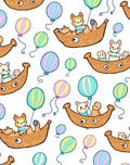 Cute Animals Balloon Adventure Rug