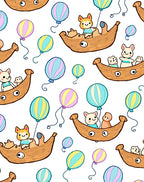 Cute Animals Balloon Adventure Rug