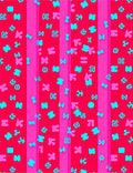 Red Pink Vertical Stripe Playful Symbols Rug