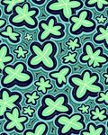 Aqua Clover Field Whimsical Area Rug