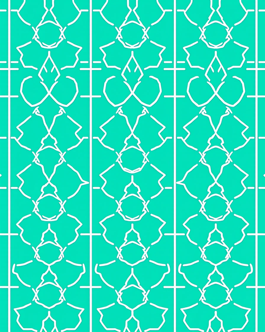 Curacao White Linked Geometric Abstraction Rug