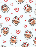 Cute Sheep Hearts Red Border Rug