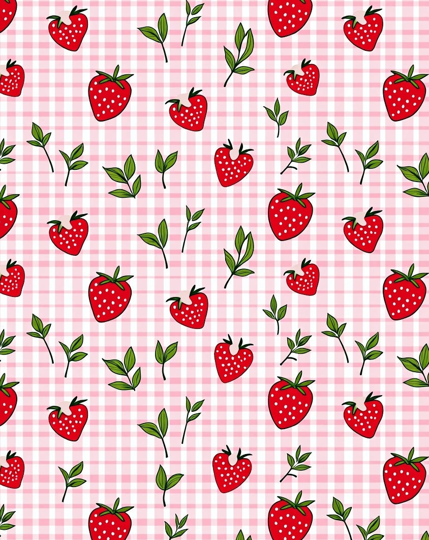 Red Strawberry Gingham Picnic Rug