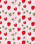Red Strawberry Gingham Picnic Rug