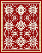 Crimson Intricate Starburst Medallion Rug
