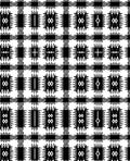 Black and White Plaid Ethnic Medallion Rug