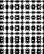 Black and White Plaid Ethnic Medallion Rug