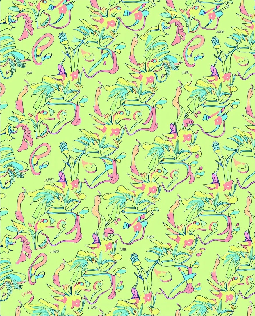 Whimsical Floral Abstract Pastel Swirl Rug