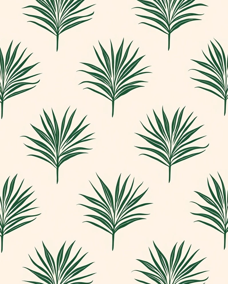 Deep Green Leafy Palm Sprays Rug