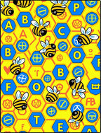 Whimsical Bees and Honeycomb Alphabet Rug