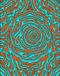 Vibrant Orange Turquoise Swirl Abstraction Rug