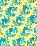 Aqua Dolphins With Blue Ferns Rug