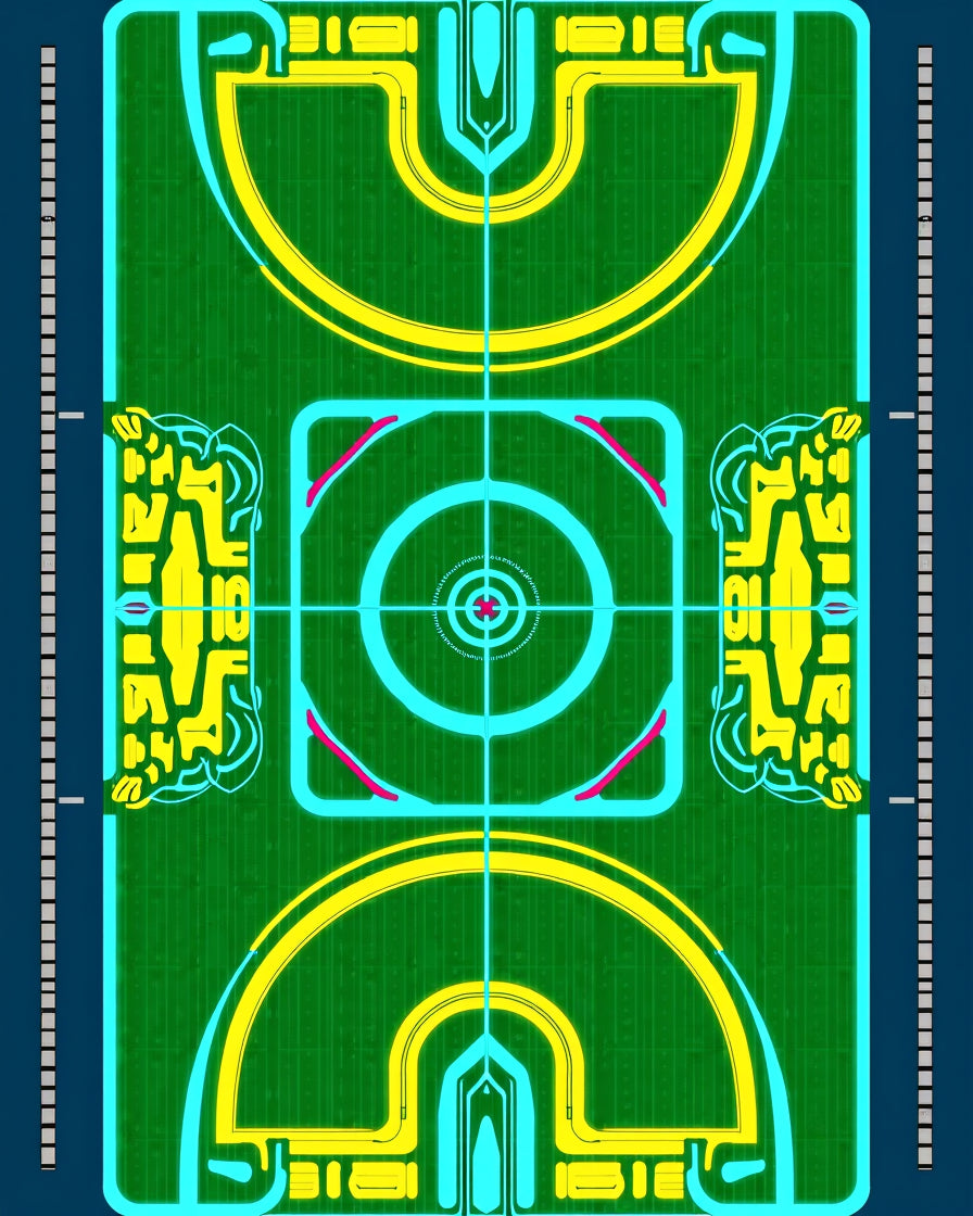 Neon Green Yellow Circuit Board Rug