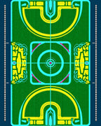 Neon Green Yellow Circuit Board Rug