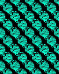 Bold Teal Abstract Geometric Head Rug
