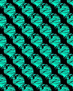 Bold Teal Abstract Geometric Head Rug